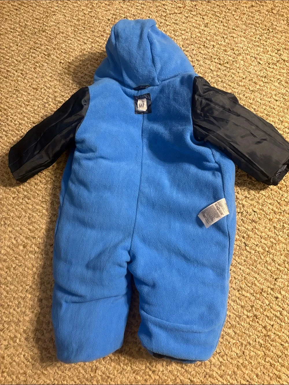 baby GAP Blue Camouflage Hooded Snowsuit, Size 3-6m